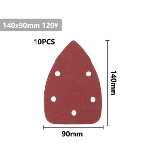 disques de ponçage feuilles papier abrasif Pads 10pcs 140x90mm Triangle souris 