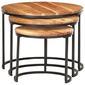 TABLE BASSE Tables gigognes en bois d'acacia massif - EJ.LIFE 