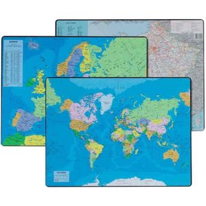 Sous-Main Mappemonde Bleu VERTBAUDET - Accessoire Bureau Enfant 58x38cm