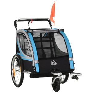 Remorque Vélo Enfant SEPNINE - Pliable - Pour 1 Ou 2 Enfants - Frein à Main - 5 Points