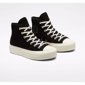 BASKET Basket Converse Chuck Taylor All Star Hi Lift - Noir - Canvas - Lacets - Femme