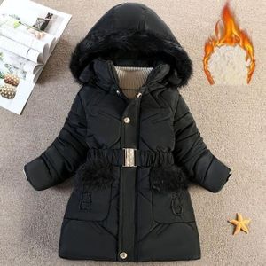 PARKA Enfant Fille Parka Longue Epaisse à Capuche Chaud Hiver pour 2-12 Ans B