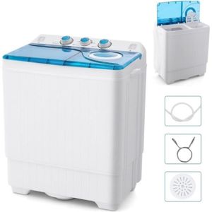 Mini machine à laver semi-automatique, silencieuse, portable,  sous-vêtements, chaussettes pour bébé, enfant, bébé, étudiant, dortoir  (couleur : blanc)