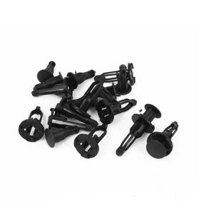 sourcingmap/® 30pcs 6mm Rivets plastique noir trou Expansion pousser agrafe pour pare choc porti/ère voiture