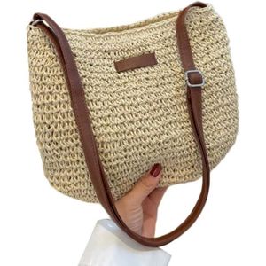 PANIER - SAC DE PLAGE Sac de paille d'été mode féminine tressé sac à bandoulière unique sac de plage All Match [149]