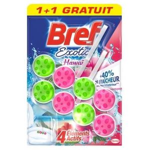 NETTOYAGE WC Bref WC - Bloc WC Power Activ' Exotic Hawaï - 2x50