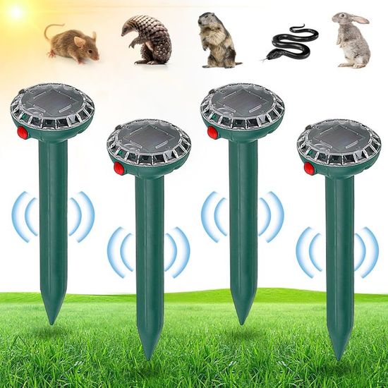 Repulsif Taupe Ultrason Solaire 6 Pièces,Anti Taupe Solaire En Extérieur,Repousse Les Taupes Et