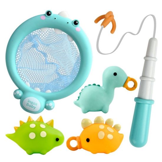 Joygoodta Jouets de Bain de pêche, 7 pièces, Ensemble Jeu Jouets pêche magnétiques Amusants et Mignons pour Enfants, Table à Eau, Baignoire, Piscine, fête avec Filet à Tige