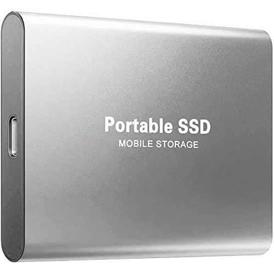 HDD Disque Dur Externe SSD Portable 4To 4TB Type-C USB3.0 Argent 12*7*1cm  avec Pochette Sac de Stockage en Tissu - Cdiscount Informatique