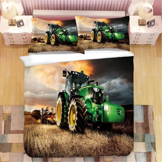 Housse de Couette - Tracteur Imprimé en Microfibre - 220x240cm