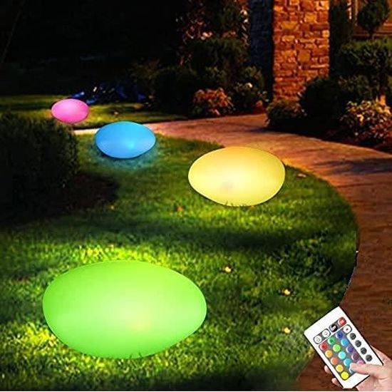 lampe à billes rechargeable USB Albrillo RGB Lampe solaire de jardin étanche IP68 pour lextérieur diamètre 20 cm avec 12 couleurs Boule solaire avec télécommande 