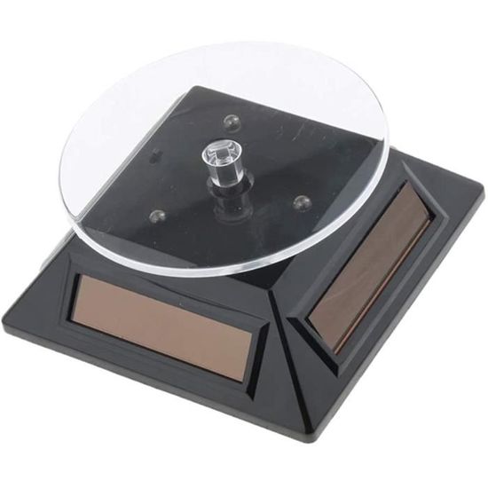 Présentoir Tournant Solaire 360° | Pour Bijoux, Montres, Téléphones | Plateau 9cm | Alimentation Écologique USB/Solaire - 4