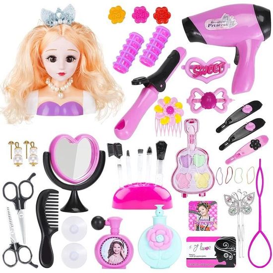 Tête à coiffer et maquiller avec accessoires - Jeux - Jouets