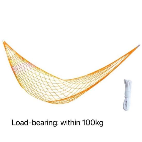 Hamac En Corde De Coton Avec Barres En Bois - Charge Max 120 Kg | Pour Jardin, Voyage, Camping