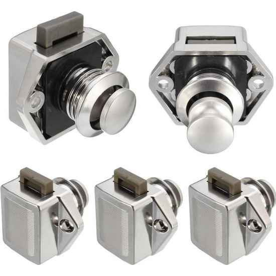 BOUTON POUSSOIR LOQUET Verrou Placard Porte Camping-Car Armoire Camper Caravane EUR 10,58