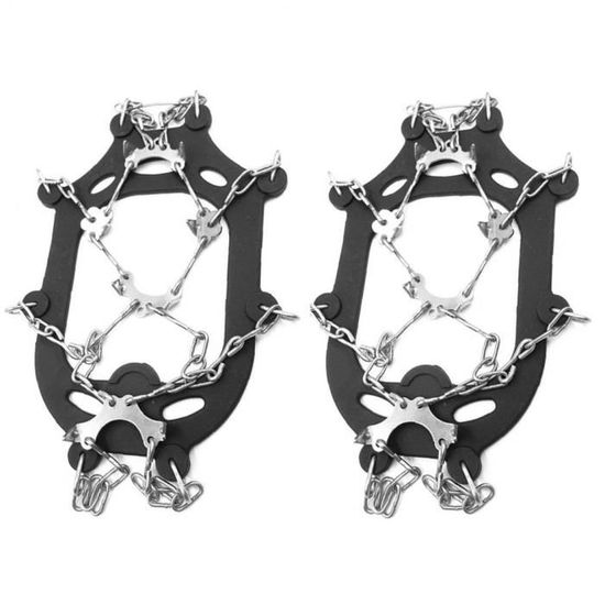 Crampons Antidérapants Pour Chaussures - 10 Pointes - Résistent à -40°C - Pour Randonnée, Pêche, Marche Sur Glace