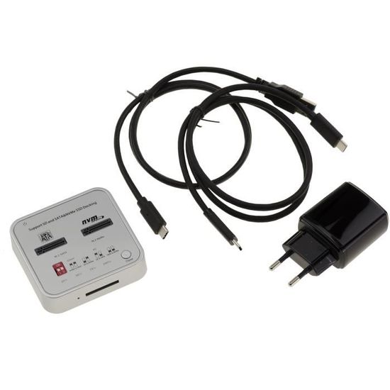 MB104U-1SMB_Adaptateur USB 3.2 Gen 2 (Type-C) vers SSD/HDD 2.5 SATA et SSD NVMe/SATA M.2