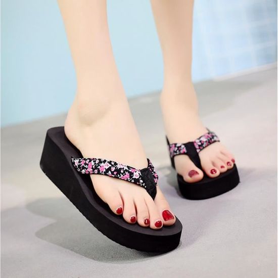Sandales Femmes Nu-pieds Orthopédiques Compensées - Semelle épaisse Antidérapante - Respirantes Pour L'été - Style Bohème Romain - Idéales Plage, Maison, Vacances - 11