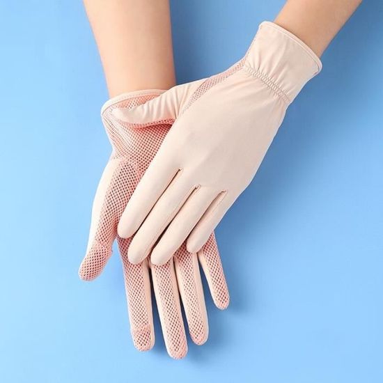 Gants d'été en soie glacée pour femme, protection solaire pour écran tactile, Anti-UV, respirant, antidérapant, gants de conduite