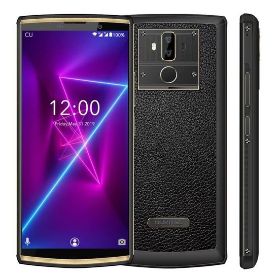 Smartphone 4G OUKITEL K7 Pro 10000mAh Batterie 4Go + 64Go 6.0'' Écran Android 9.0 Octa Core Téléphone portable Débloqué - Noir