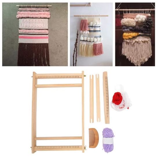 Métier à Tisser Pour Couvertures épaisses (chunky Yarn) - Cadre En Bois Réglable - 116,8 Cm - DIY, Tricot Sans Aiguilles - 11