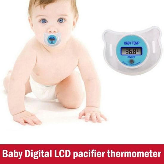 Thermomètre pour bébé Sucette Moniteur numérique facile de température pour bébé en Celsius