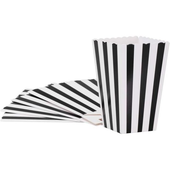 Lot De 100 Sachets à Pop-Corn Réutilisables Noir - Sacs En Carton Pour Fêtes, Cinéma Et Anniversaire