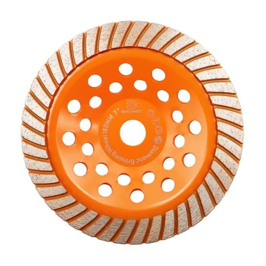 HERZO Diamant-Schleiftopf 180mm X 22,23mm – 24 Segmente, Für Beton, Naturstein, Granit & Fliesenkleber, Max. 8500 U/min