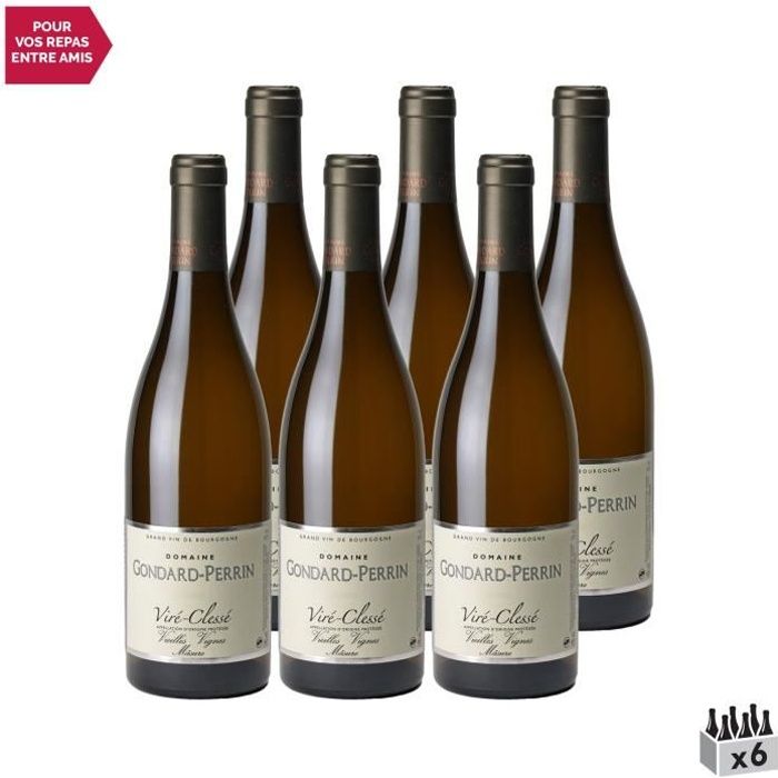 Viré-Clessé Vieilles Vignes Mâsure Blanc 2019 - Lot de 6x75cl - Domaine Gondard Perrin - Vin AOC Blanc de Bourgogne
