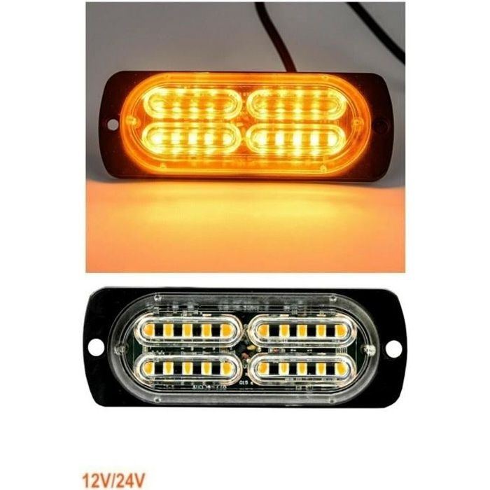 20 LED Feu De Gabarit Lumiere Stroboscopique Clignotant 12-24V Auto Camion 10W