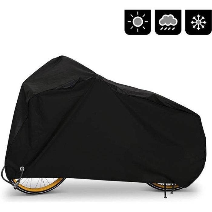 190T nylon Housse de Pluie de Vélo étanche anti poussière protection UV Housse de vélo pour VTT/vélo de route 180*90*60 cm. (Noir)