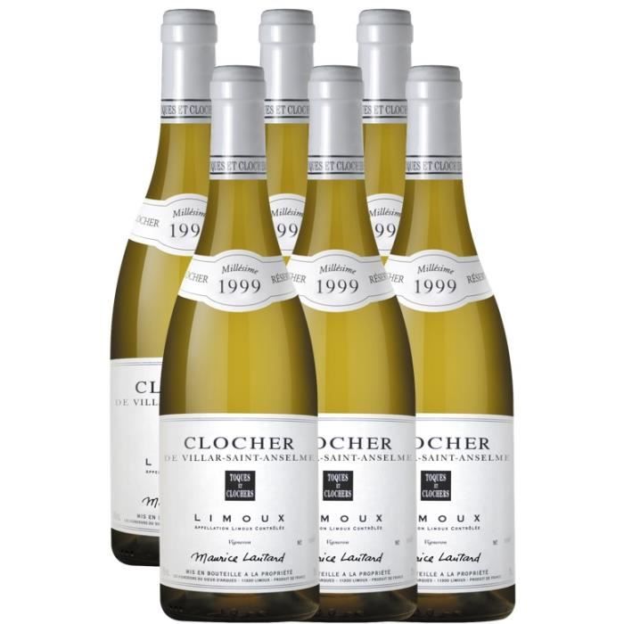 6x Clocher Villars St Anselme - AOC Limoux 1999 -75cl