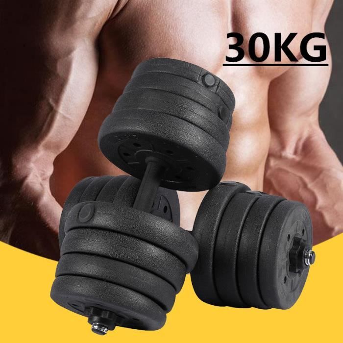 Jeu d'haltères haltères Biceps Triceps de musculation d'entraînement libre 30KG