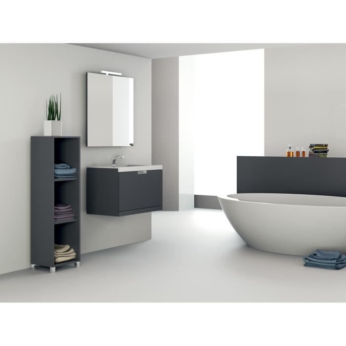 Meuble sous vasque suspendu 80cm PRAGA 20 - Ensemble gris