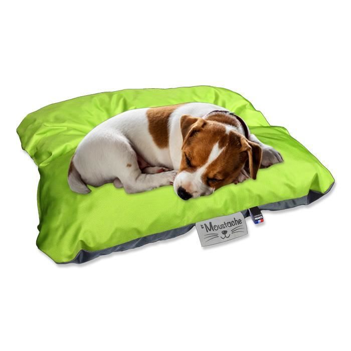 Petit coussin pour chien extérieur Gris / Anis réversible 60x45cm