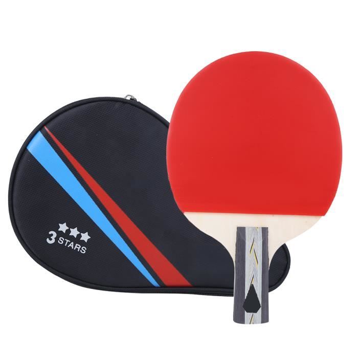 Raquette de Tennis de Table Compétition d'Entraînement Manche Courte Équipement de Sport avec Sac Rangement