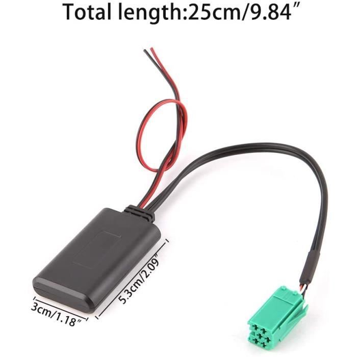 Qiyue Adaptateur Bluetooth AUX pour autoradio sans fil avec câble AUX-IN pour Renault Clio, Kangoo, Me , Scenic par Liuxia A376
