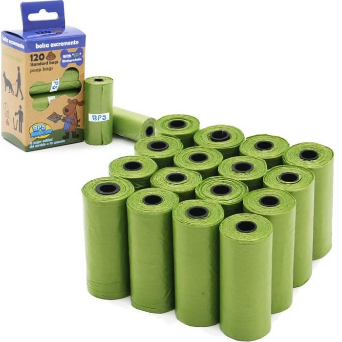 BPS 240 Sacs de Caca biodégradables pour Chien, Sacs pour excréments d'animaux de Compagnie (240 Sacs sans Distributeur) BPS-5397