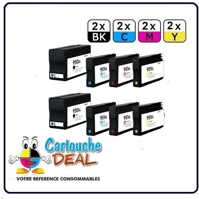 2+6 HP OfficeJet Pro 8100 8600 + Plus 8620 Cartouche générique compatible