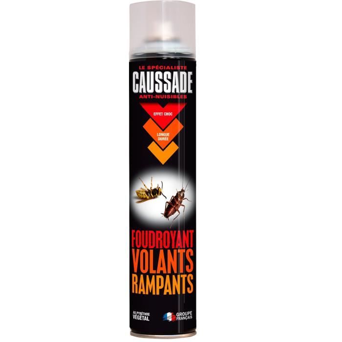 CAUSSADE CAVOLRA750 Aerosol Foudroyant Volants et Rampants 750 ML - Jet Portee - Protection Longue Duree