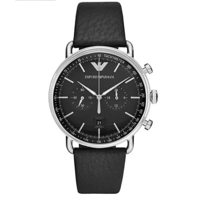 Emporio Armani AR11143 Chronograph Black Leather Strap Men’s Watch