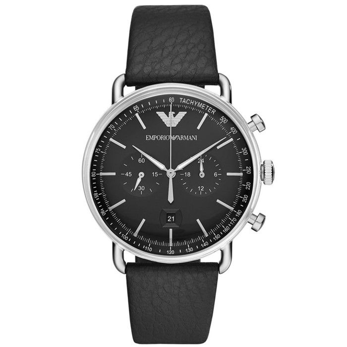 Emporio Armani AR11143 Chronograph Black Leather Strap Men’s Watch