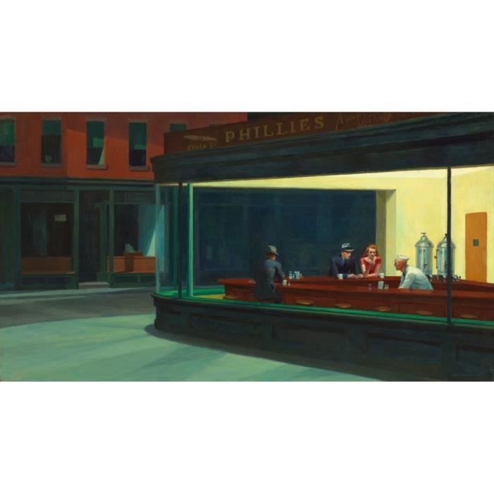 Poster Affiche Nighthawks Edward Hopper Peinture Realisme Amerique 61cm x 112cm