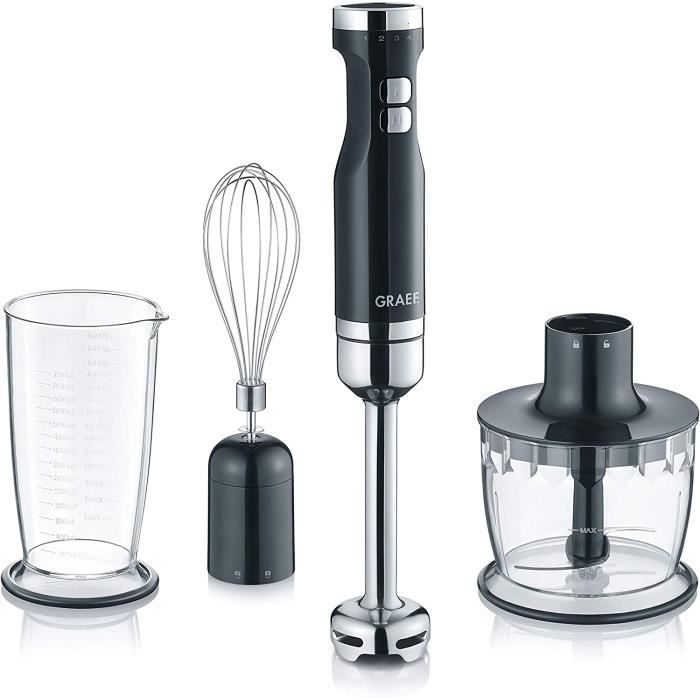Mixeur plongeant Graef HB502EU 800 W fouet, fonction turbo noir 1 pc(s)