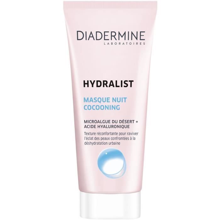 DIADERMINE Masque nuit Cocooning Hydratant et Energisant à l'Acide Hyaluronique - 100 ml
