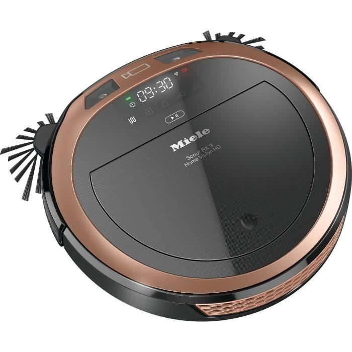 MIELE Scout RX3 Home Vision HD Aspirateur robot 3D Smart Navigation -3 actions-4 programmes-71dB-120min- AirClean+ - Noir/Rose gold