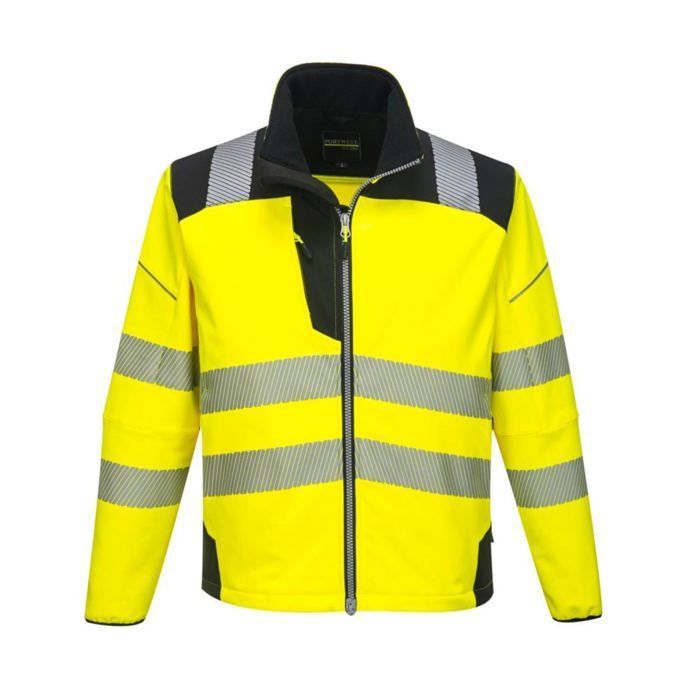 Veste de pluie softshell haute visibilité Portwest Vision - Jaune/Noir