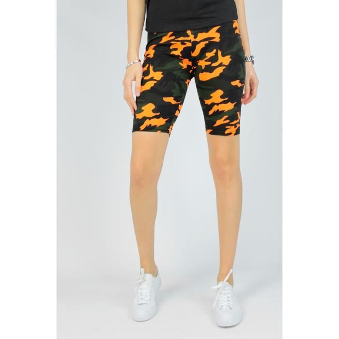 Short de fitness Femme Orange