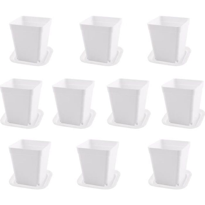 Succulent Plant Pot carré Pot de fleurs en plastique Seedling Nursery Planteur multi couleur blanc 10PCS