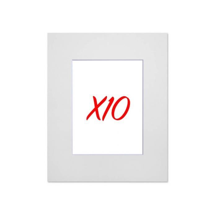 Lot de 10 passe-partouts standard blanc pour cadre et encadrement photo - Nielsen - Cadre 30 x 40 cm - Ouverture 19 x 29 cm